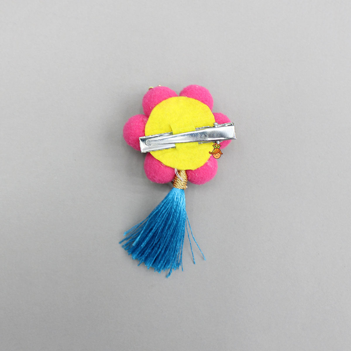 Pom Poms Adorned Ethnic Embellished Pink Hair Clip