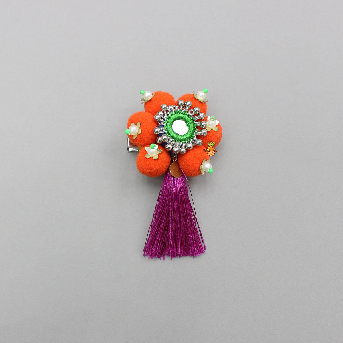Fringe Detailed Multicolour Hair Clip