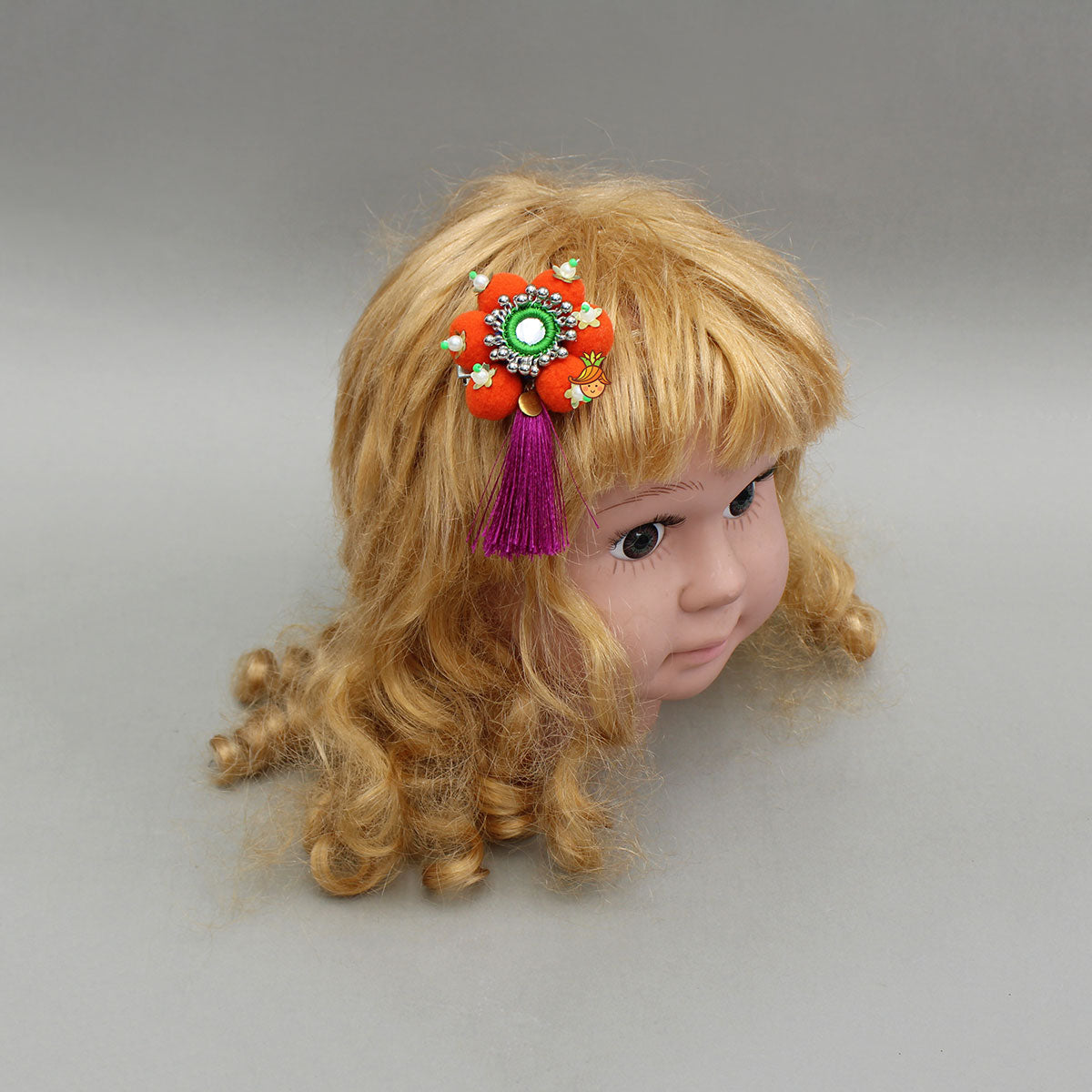 Fringe Detailed Multicolour Hair Clip