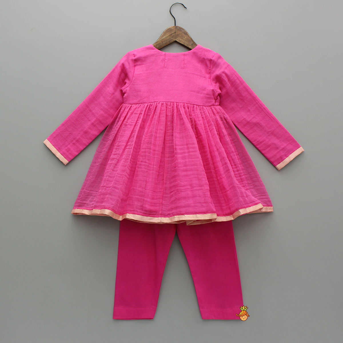 Pink Angarkha Style Kurti With Matching Pant