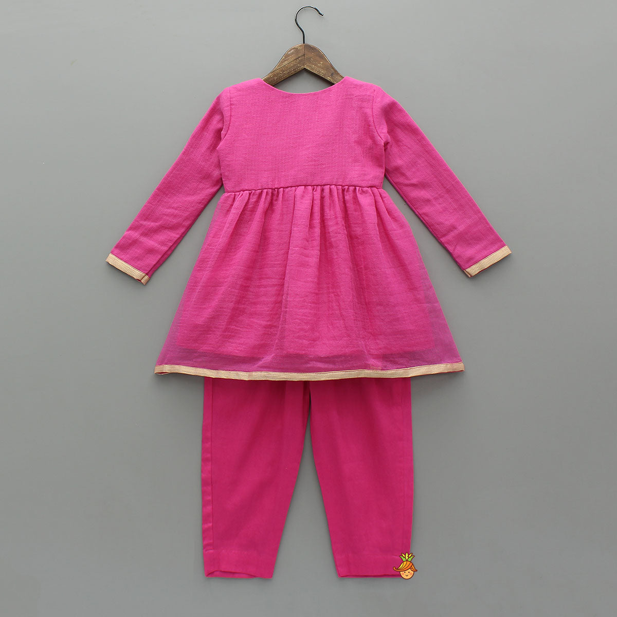 Pink Angarkha Style Kurti With Matching Pant