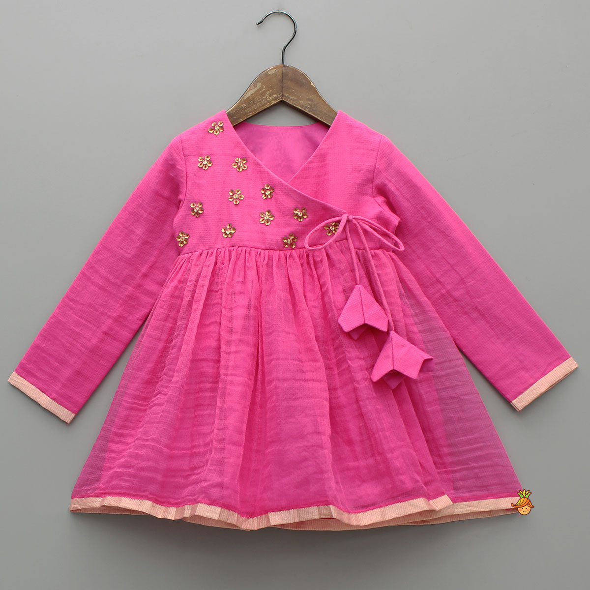 Pink Angarkha Style Kurti With Matching Pant