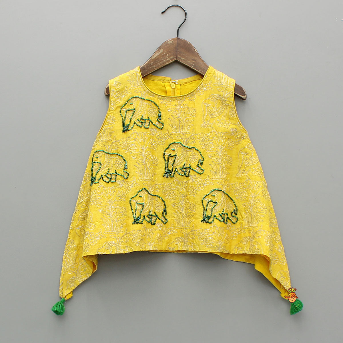 Yellow Embroidered Top With Palazzo