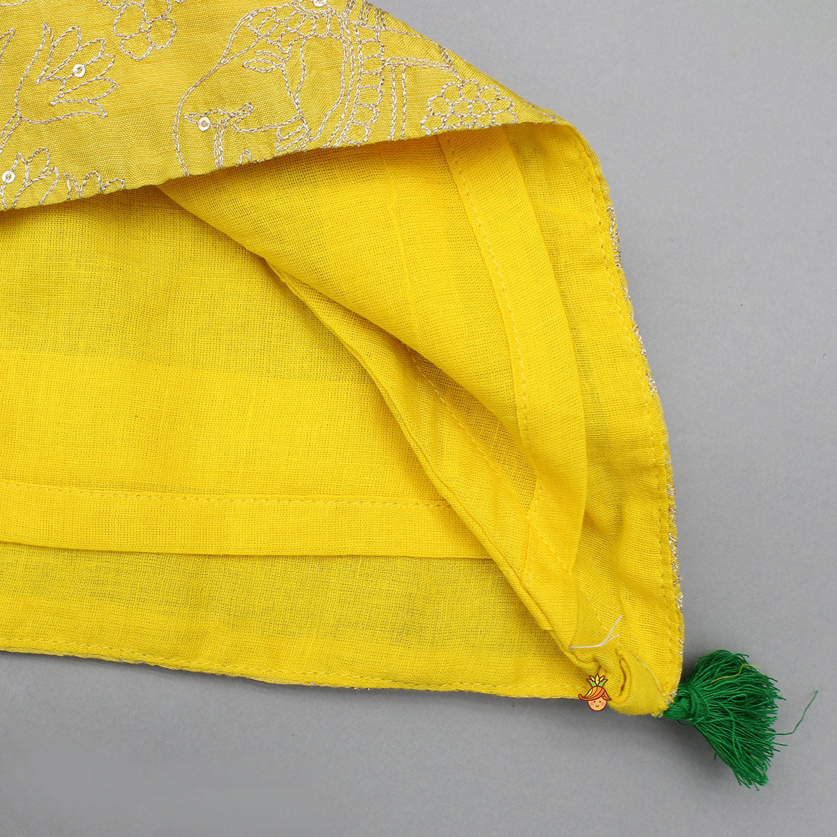 Yellow Embroidered Top With Palazzo