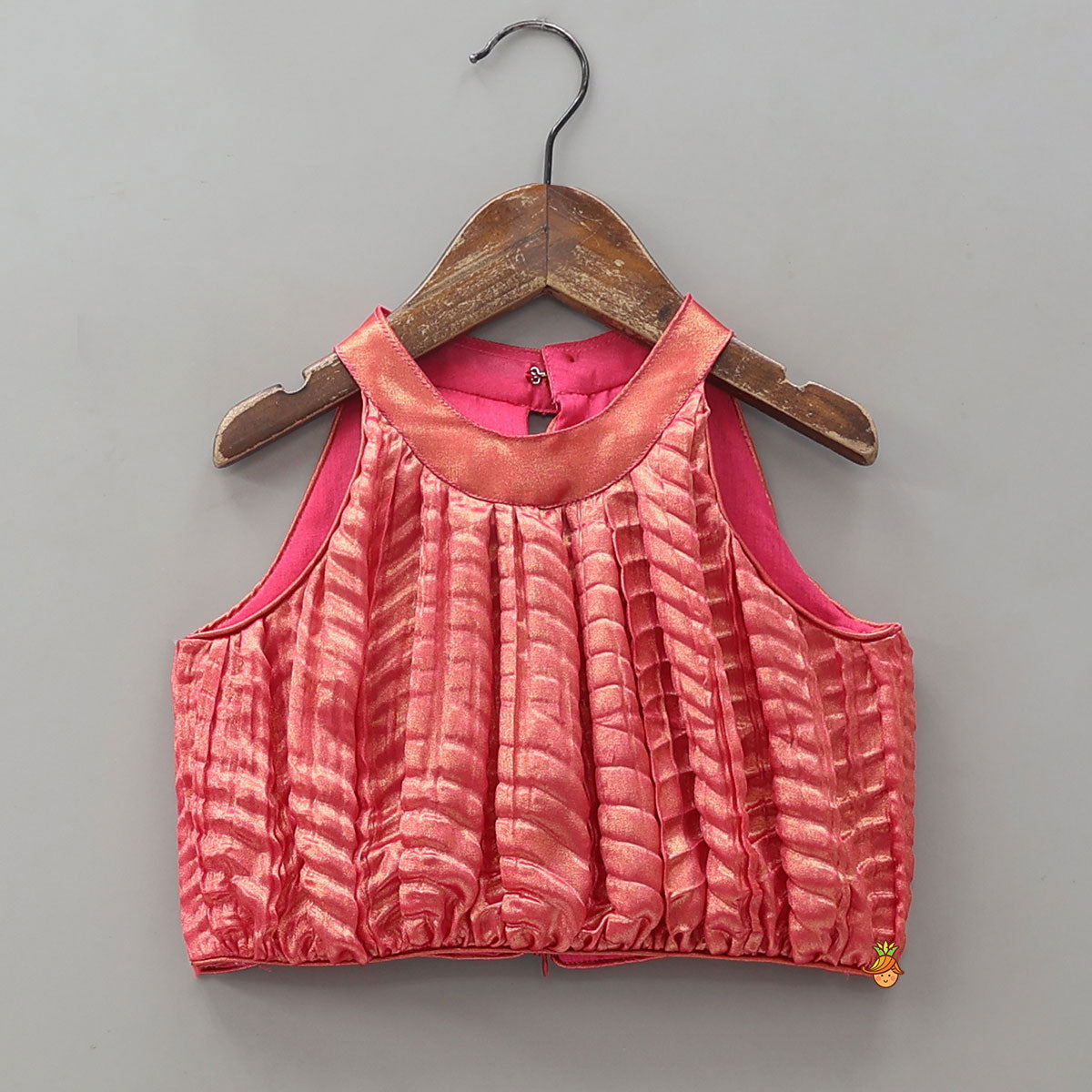 Exquisite Shimmery Halter Neck Top With Lehenga