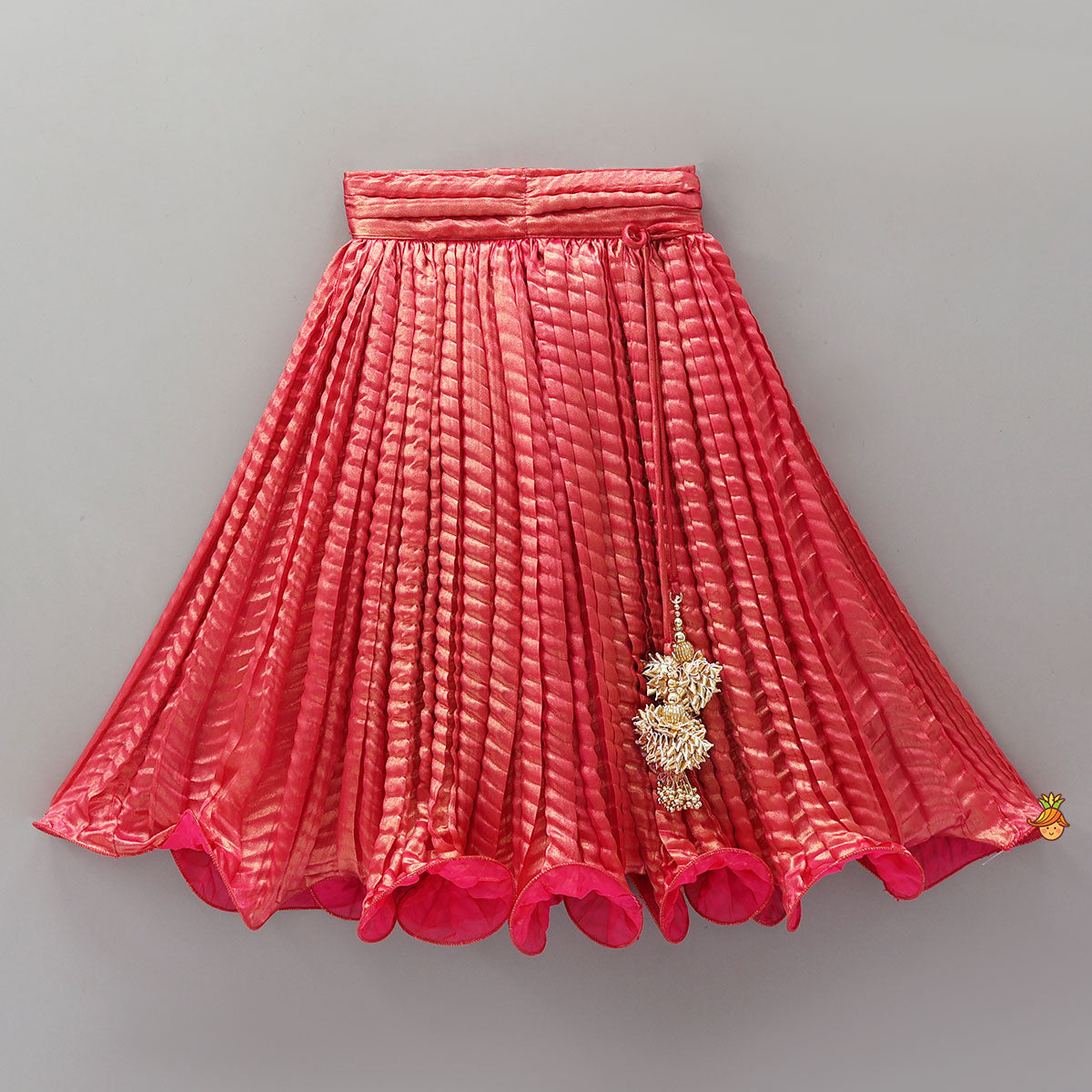 Exquisite Shimmery Halter Neck Top With Lehenga