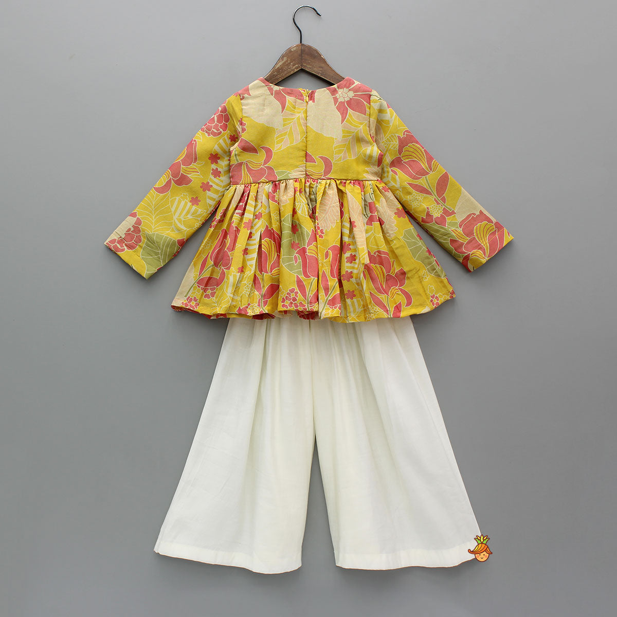 Floral Peplum Top With off White Palazzo