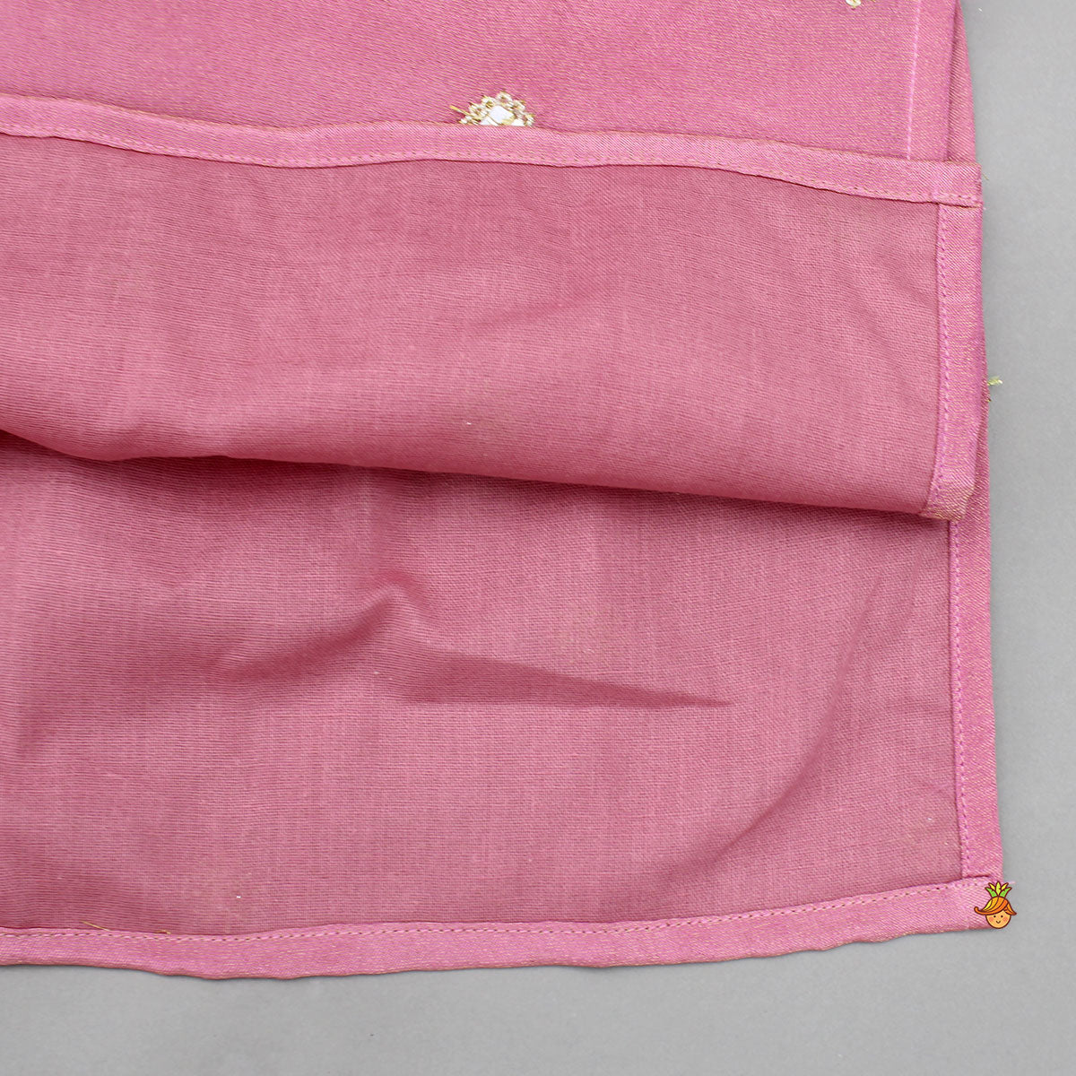 Shimmery Faux Mirror Embroidered Pink Kurta With Pyjama