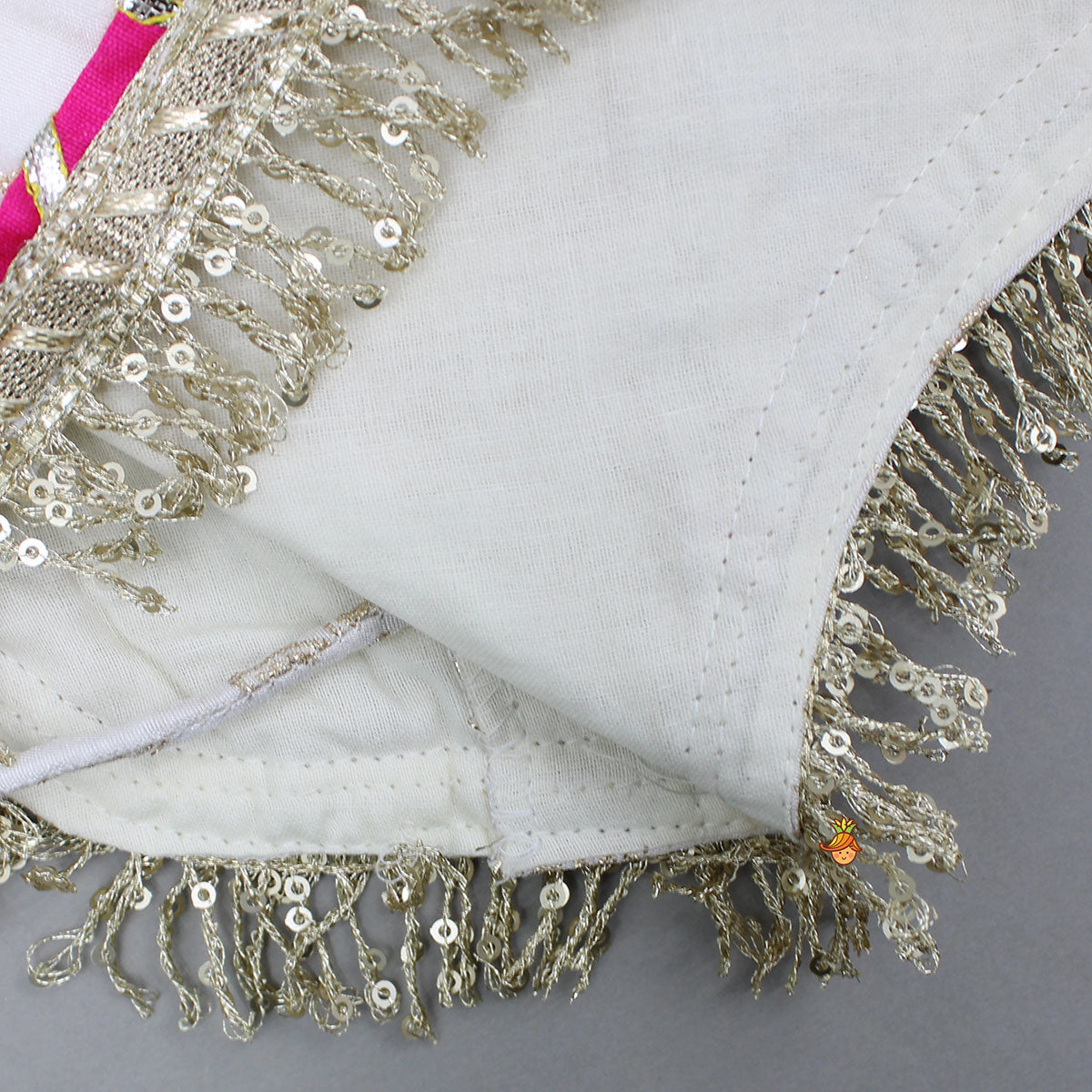 Lace Adorned Floral Sleeveless Top With Sequin Detailed Lehenga