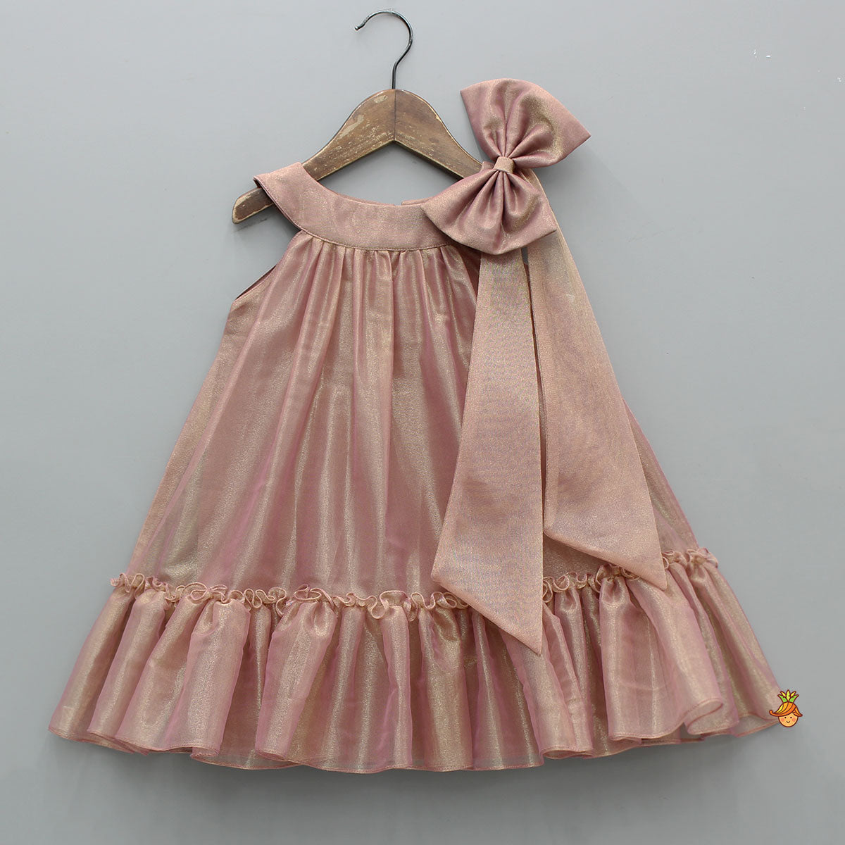 Stunning Shimmery Bow Adorned Halter Neck Dress