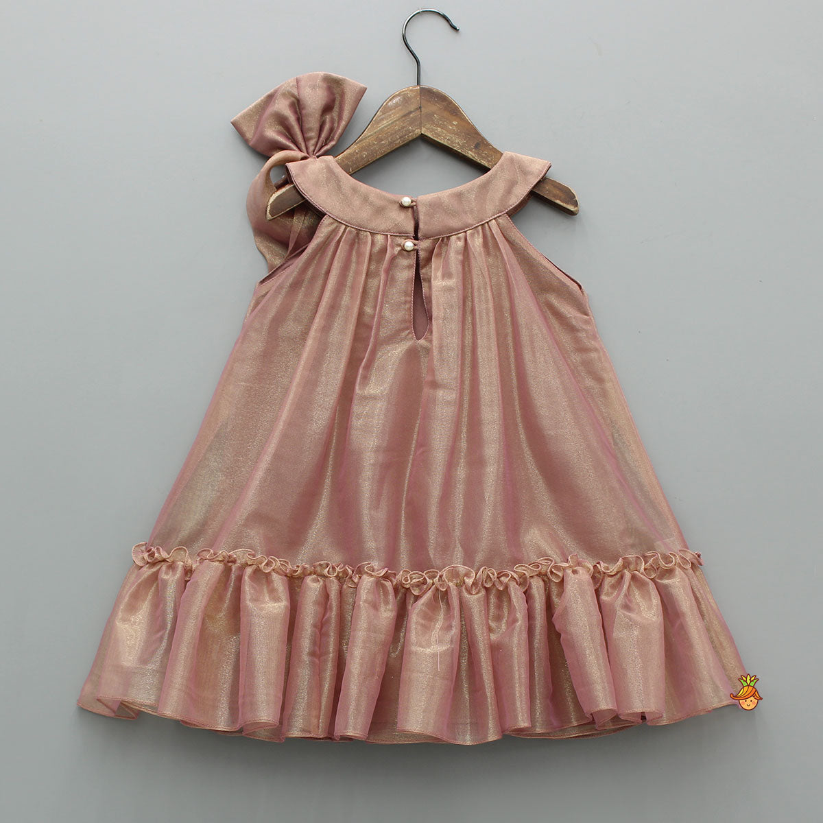 Stunning Shimmery Bow Adorned Halter Neck Dress