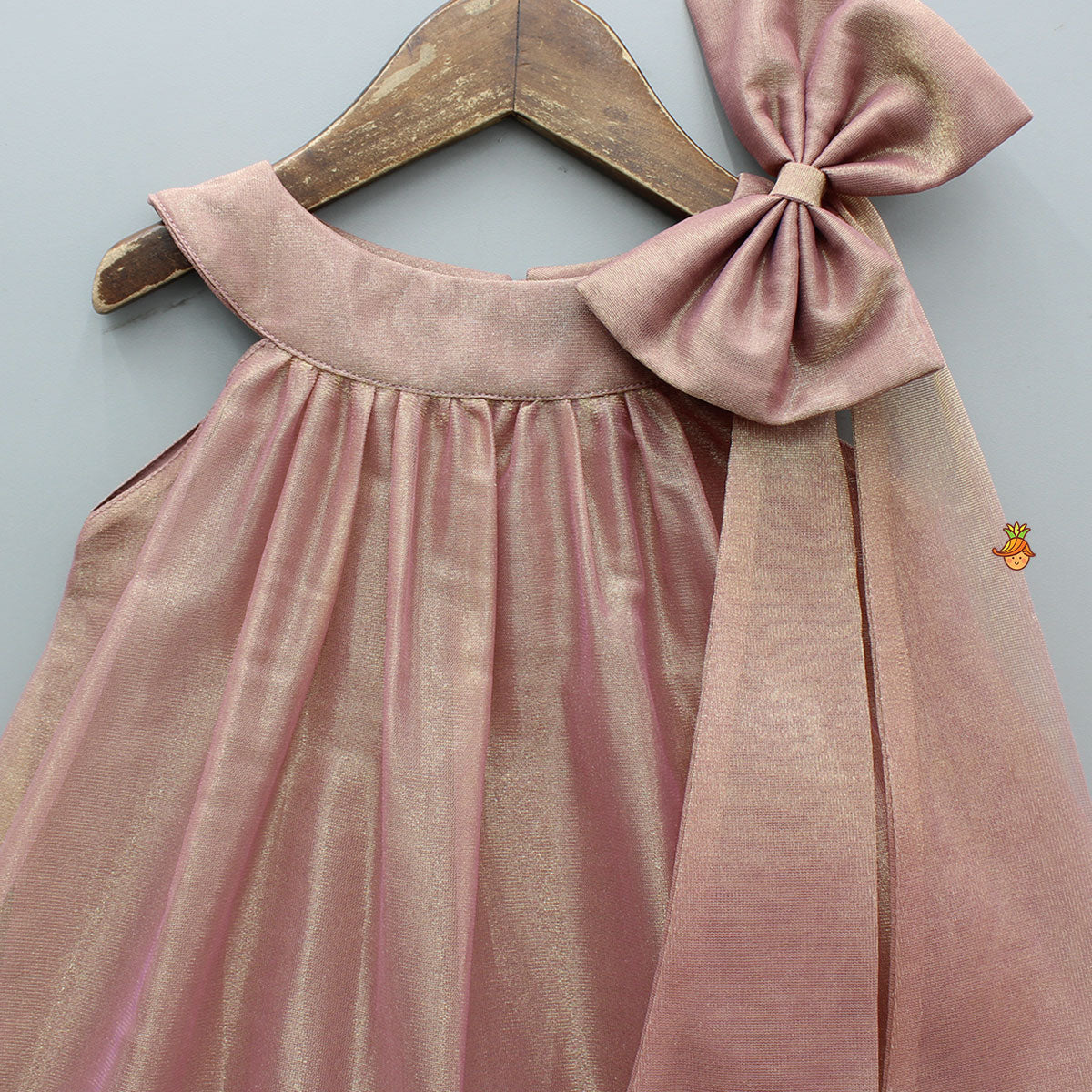 Stunning Shimmery Bow Adorned Halter Neck Dress