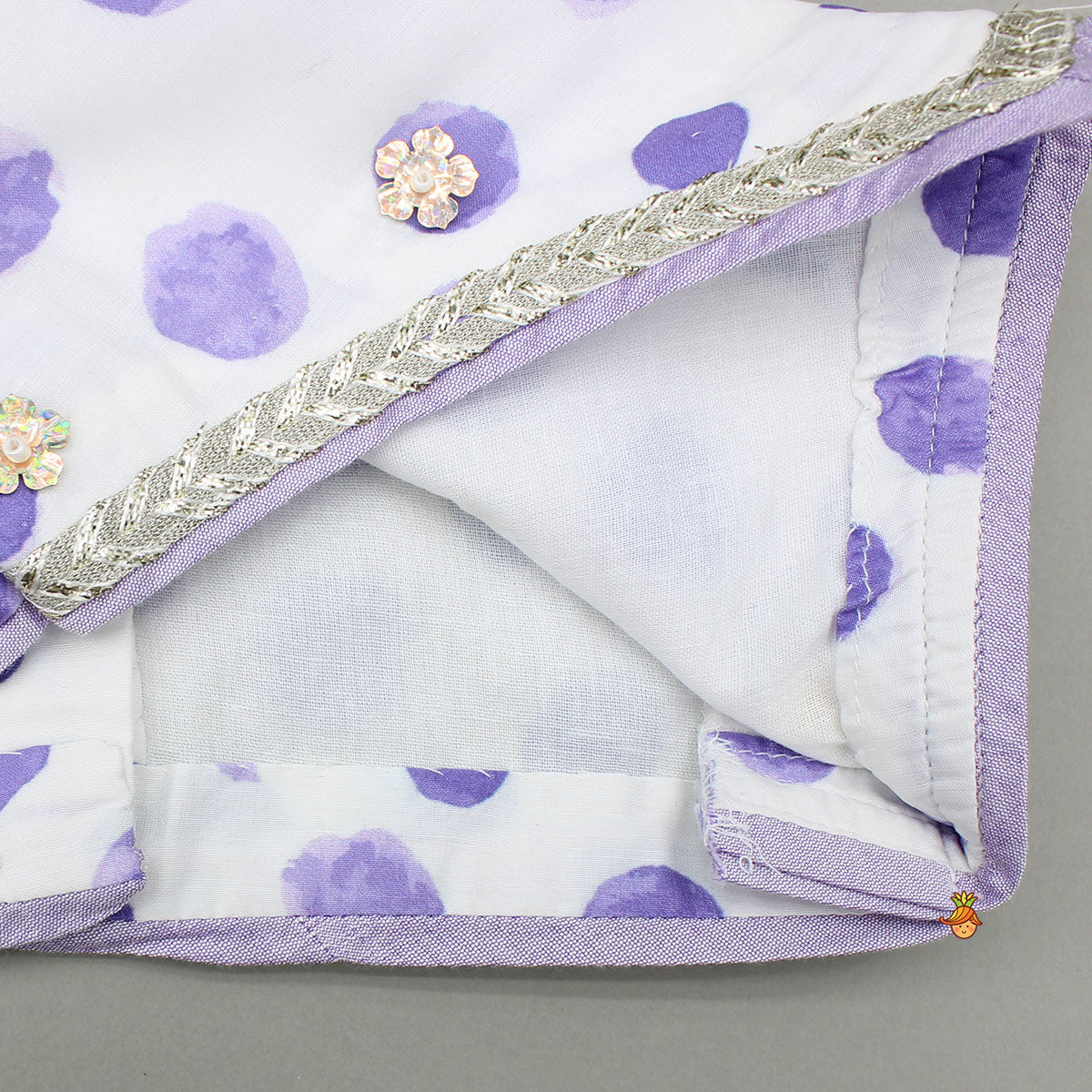Watery Polka Dots Top With Matching Lehenga And Dupatta