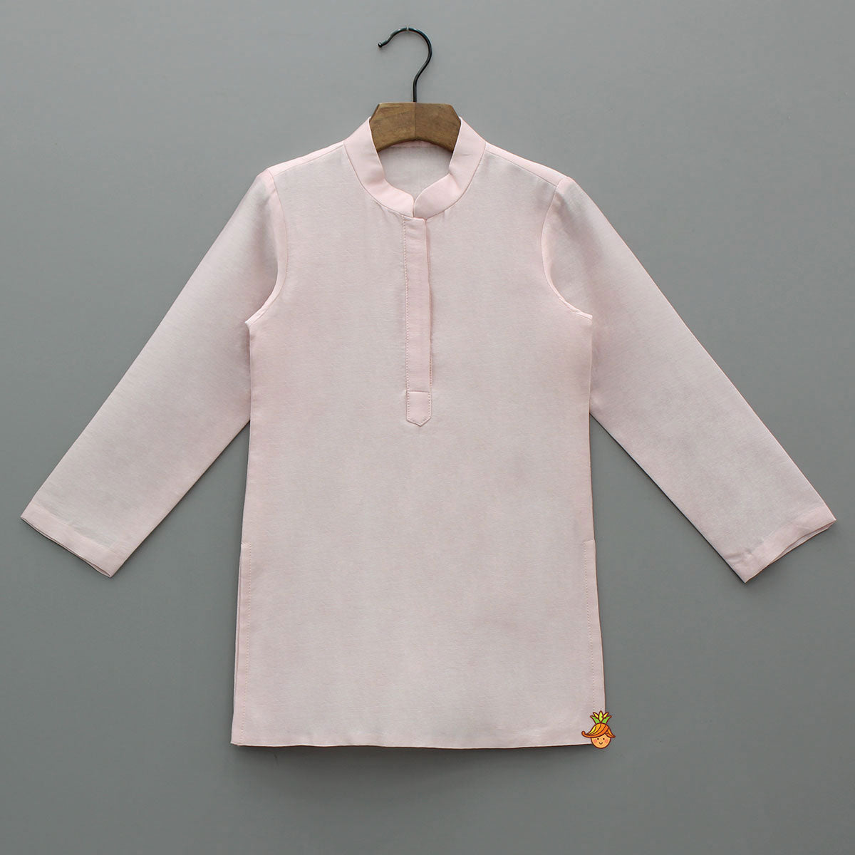 Pink Kurta With Hand Embroidered Jacket And Pyjama