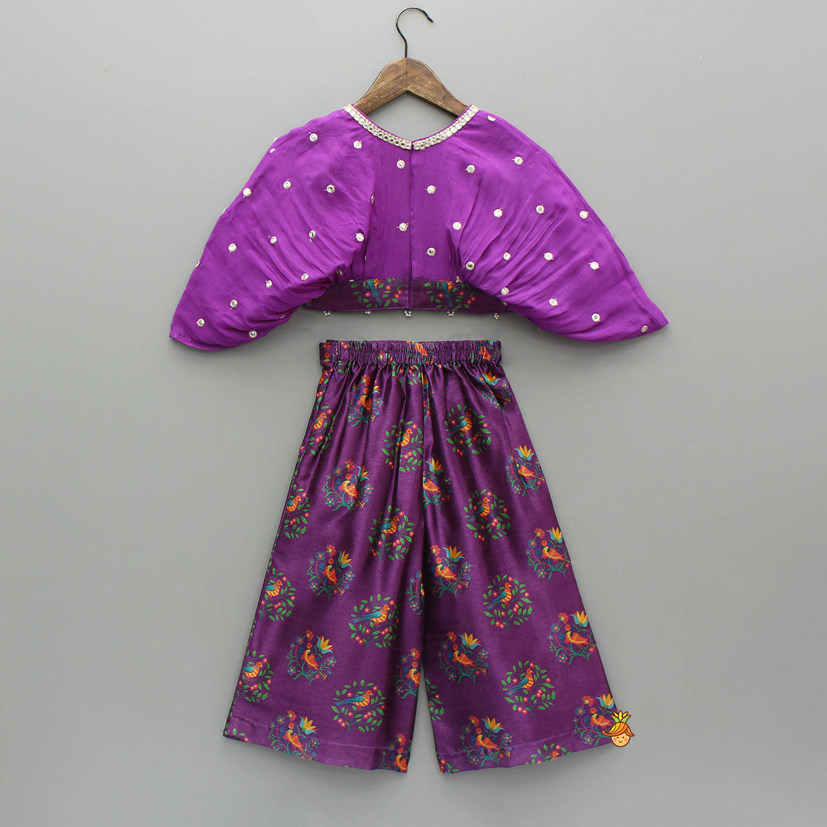 Stylish Purple Top With Printed Palazzo