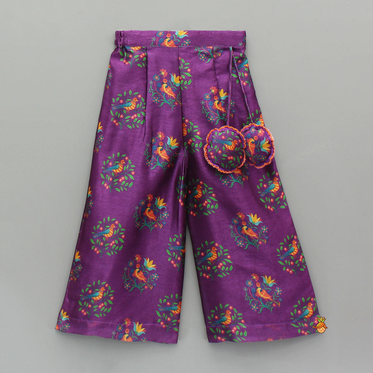 Stylish Purple Top With Printed Palazzo