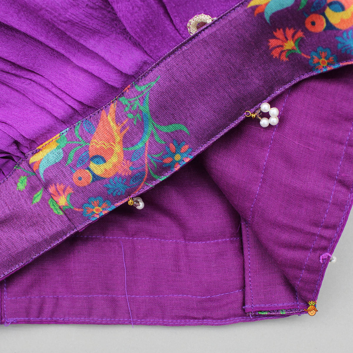 Stylish Purple Top With Printed Palazzo