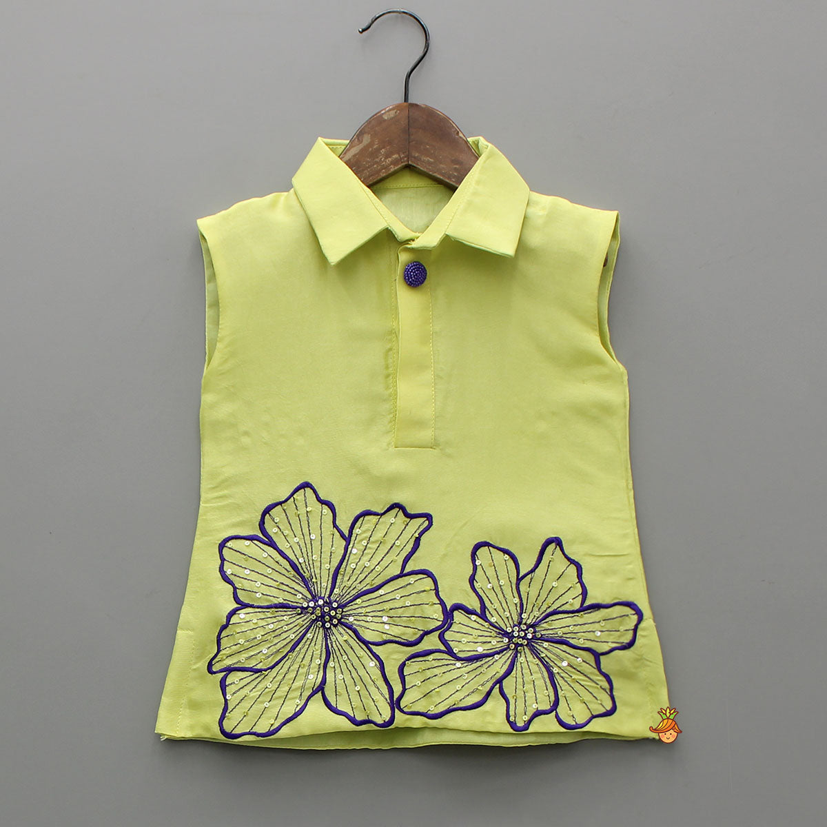 Floral Embroidered Shirt Style Top With Matching Lehenga