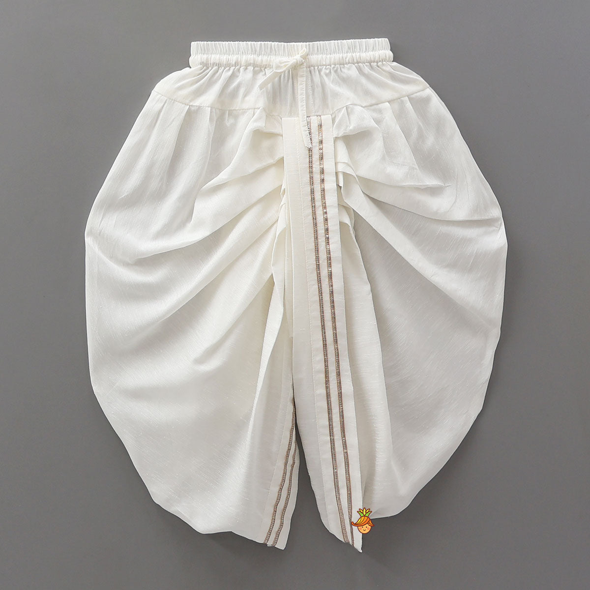 Front Knot-Detail Blue Kurta And Dhoti