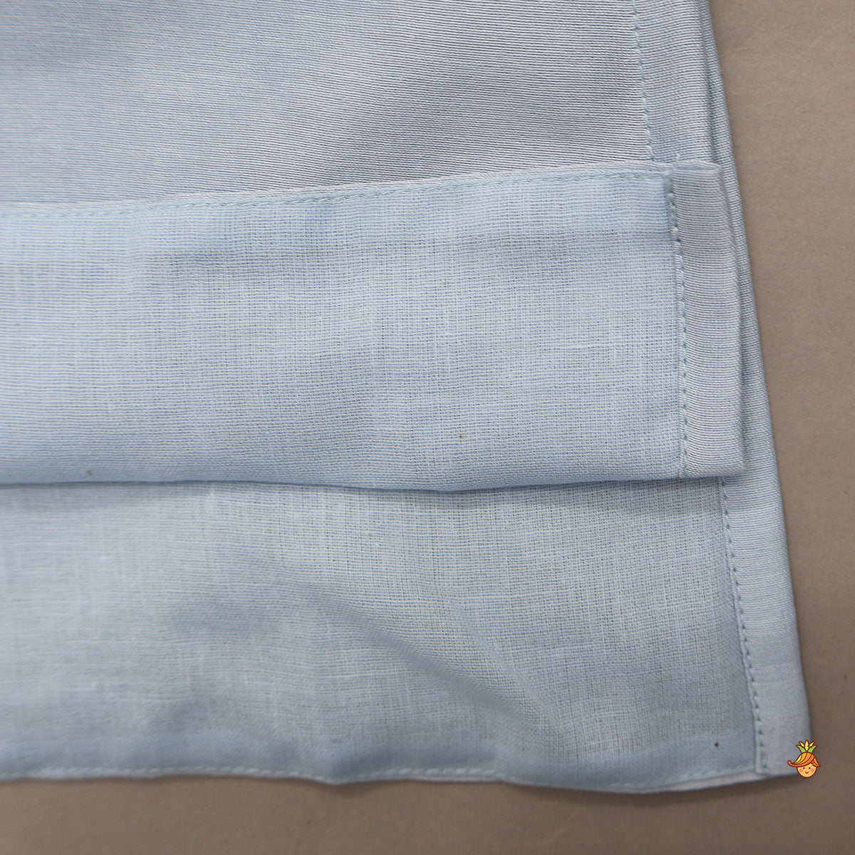 Front Knot-Detail Blue Kurta And Dhoti