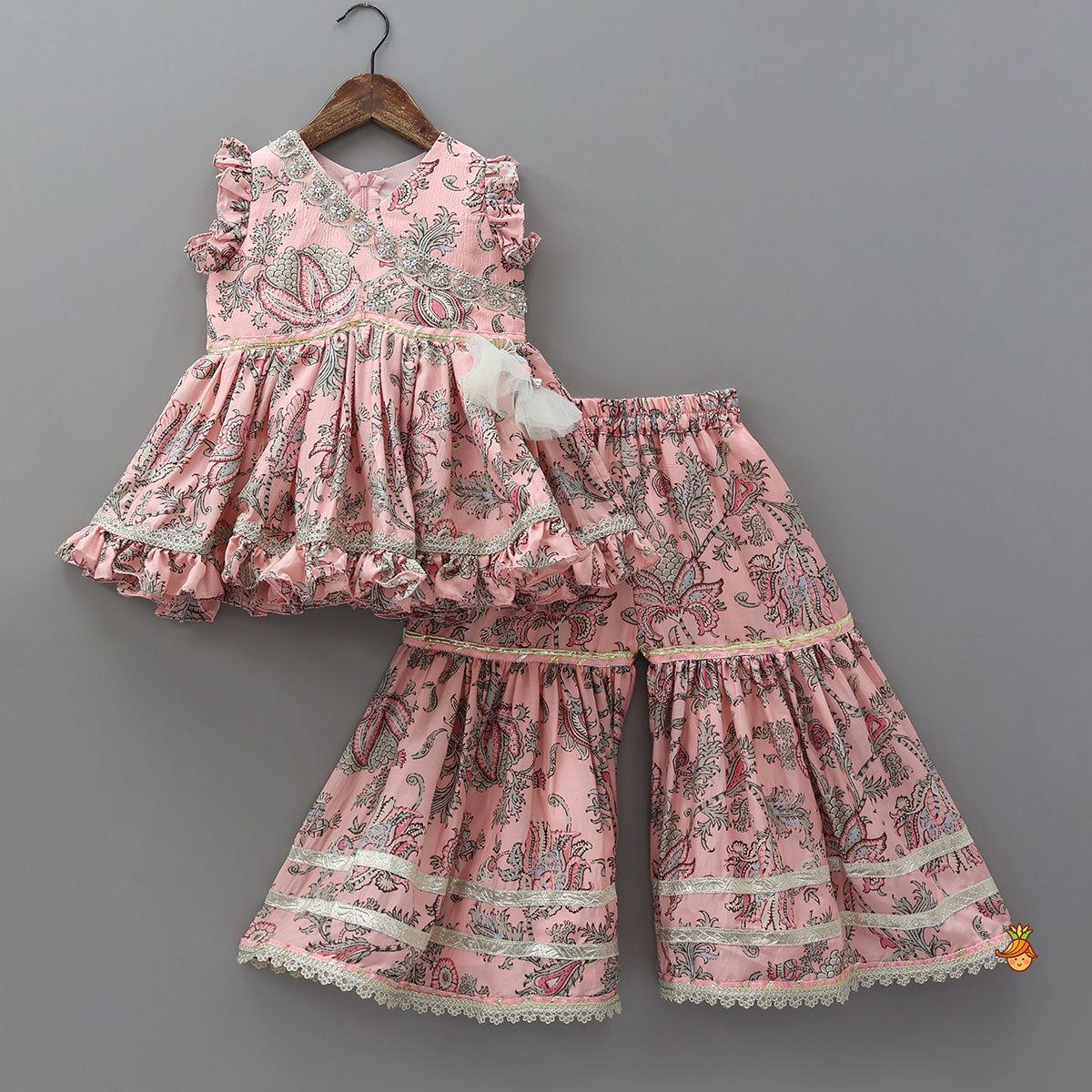Printed Kurti With Sharara And Dupatta