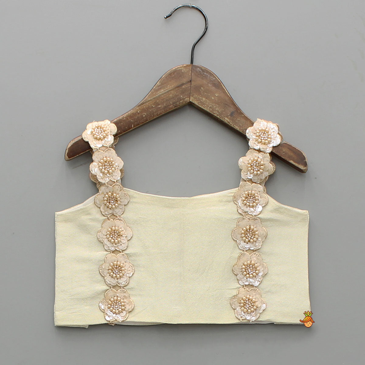 Beautiful Shimmery Flower Embellished Top With Shimmery Palazzo