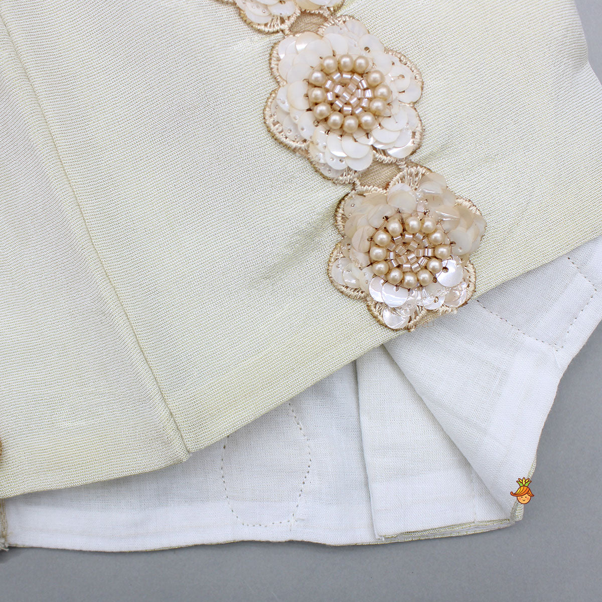 Beautiful Shimmery Flower Embellished Top With Shimmery Palazzo