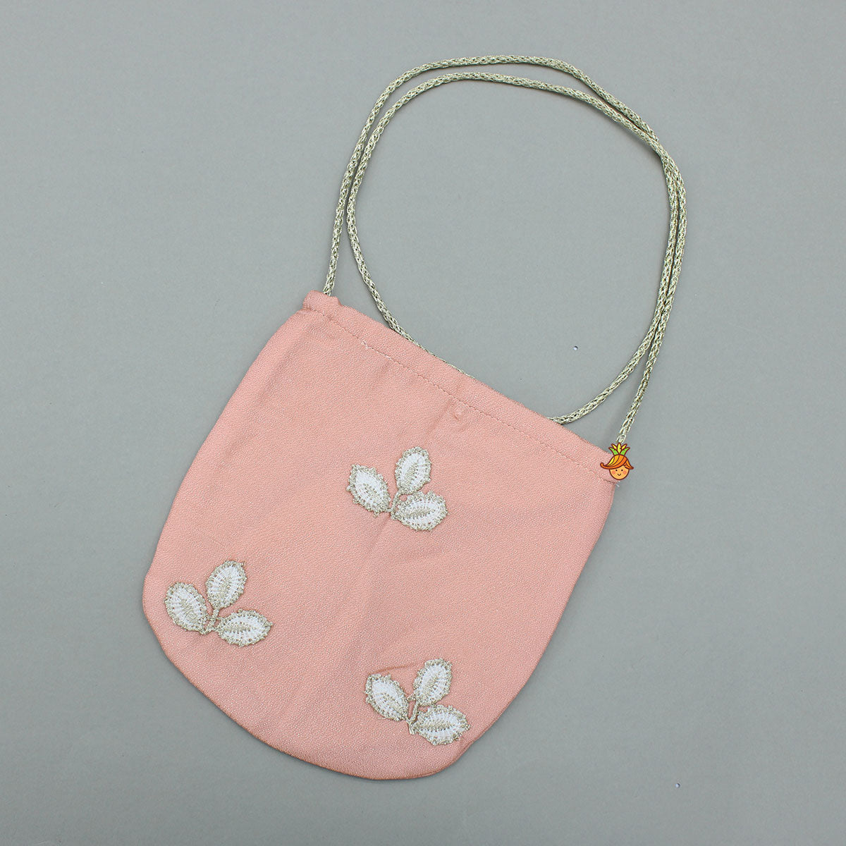 Shimmery Floral Detailed Top With Shimmery Palazzo And Sling Bag
