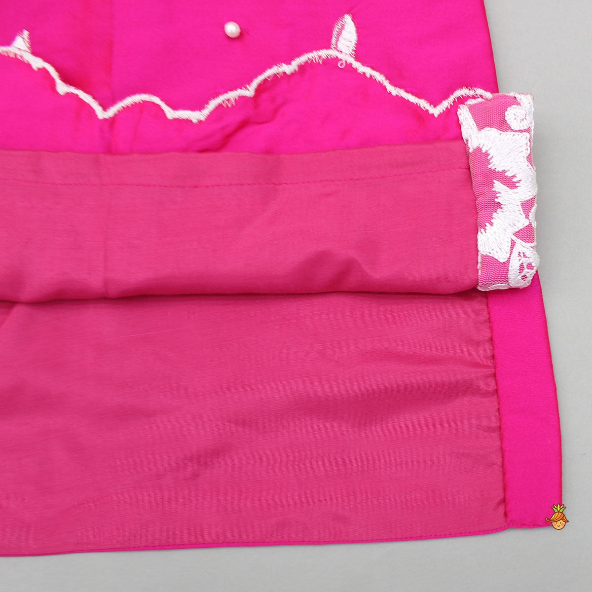 Floral Embroidered Applique Detailed Kurti With Farsi Salwar And Dupatta