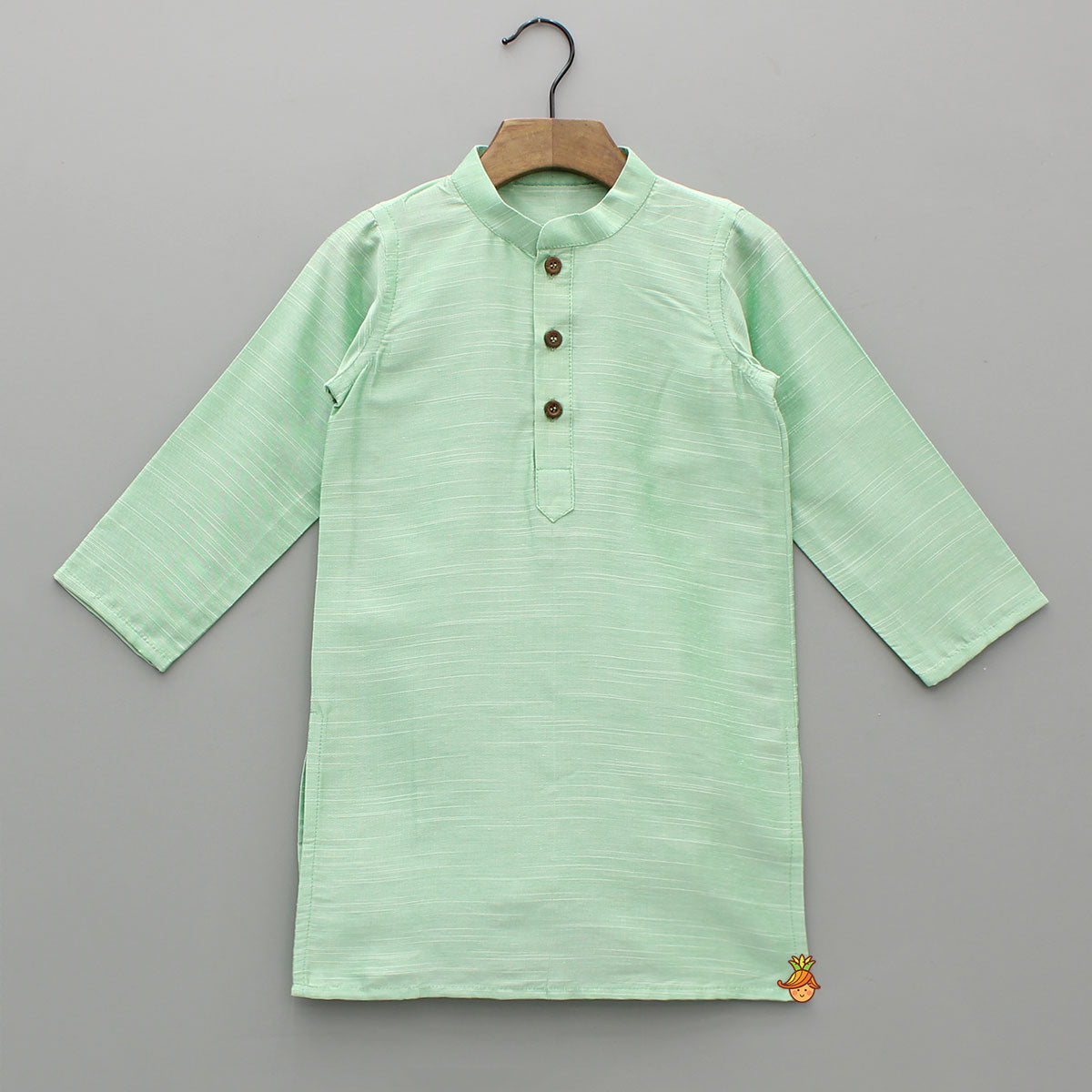 Green Ethnic Kurta With Floral Printed Jacket And Pyjama