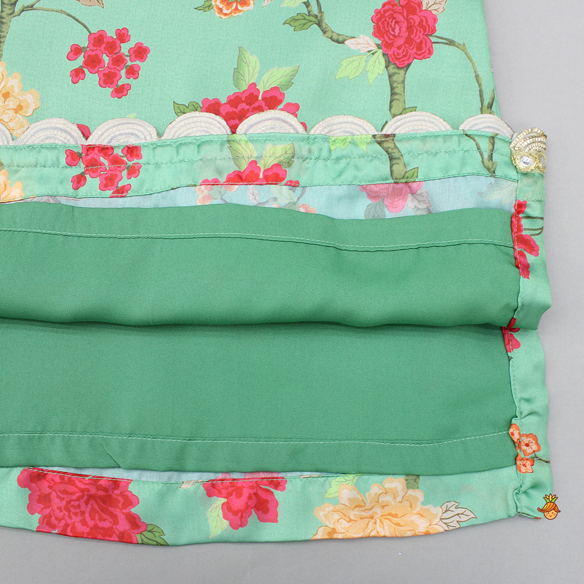 Floral Tie Up Kurti With Matching Sharara And Dupatta