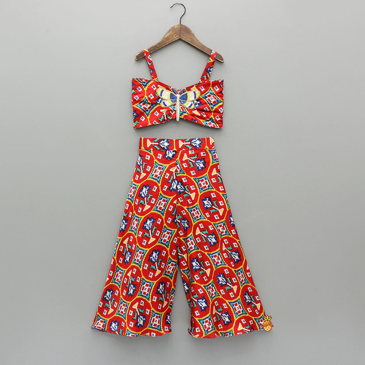 Printed Multicolour Strappy Top With Palazzo