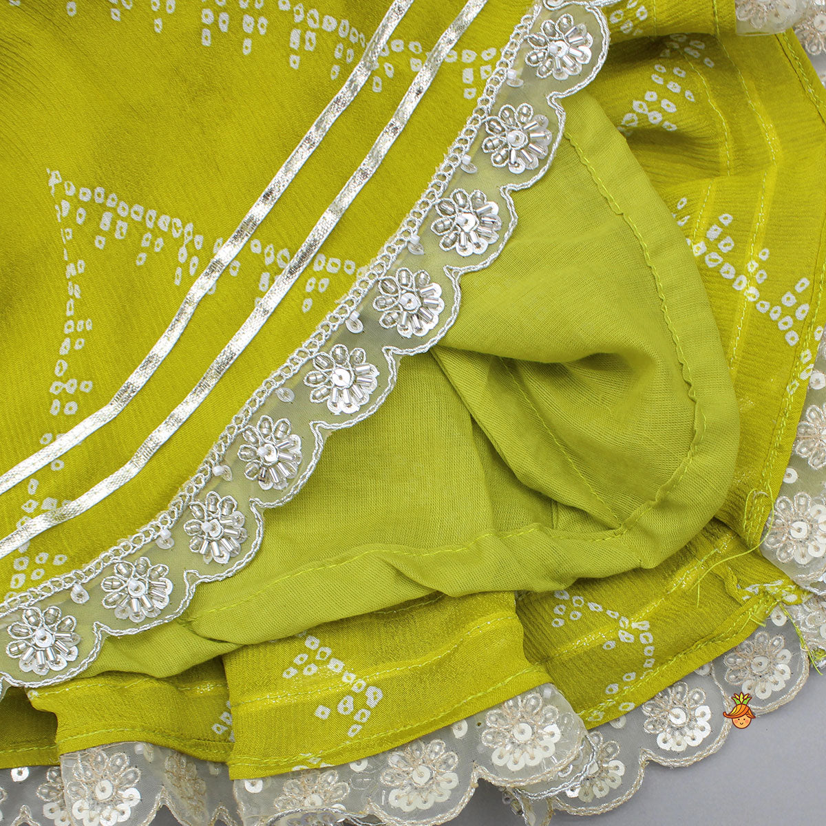 Bandhani Printed Strappy Peplum Kurti With Palazzo And Small Bag