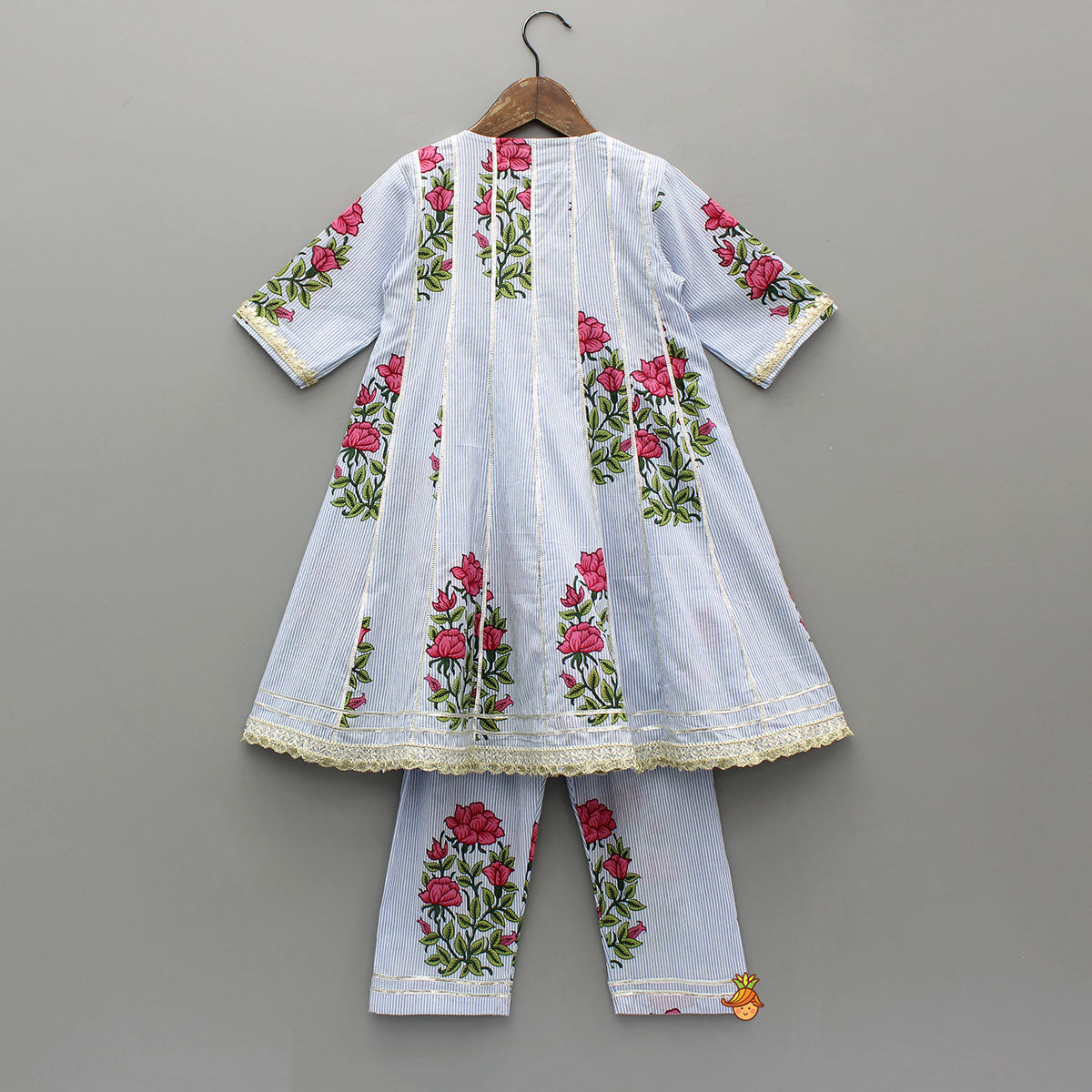 Angarkha Style Flared Long Kurti With Pant