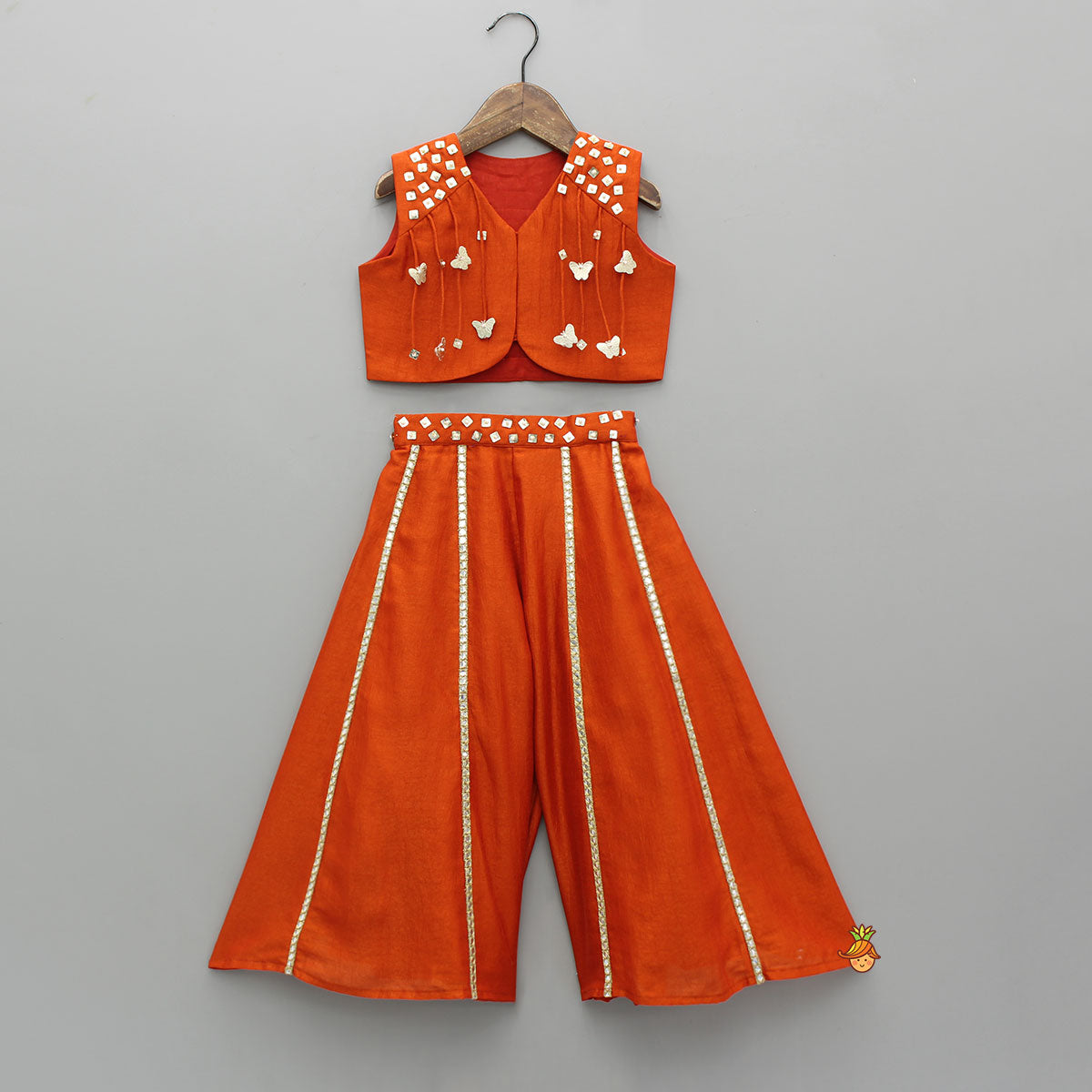 Stunning Butterfly Embellished Top With Matching Palazzo