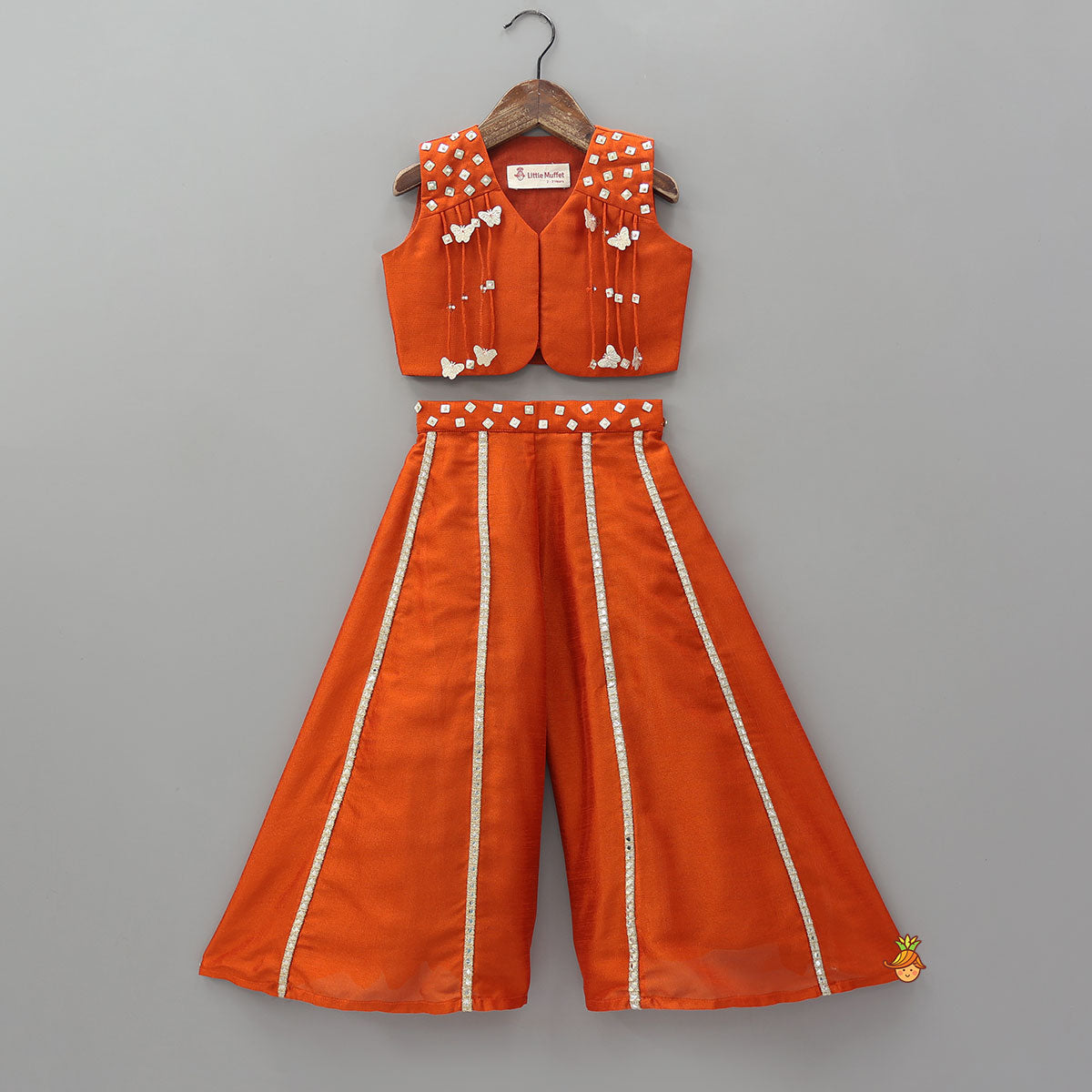 Stunning Butterfly Embellished Top With Matching Palazzo