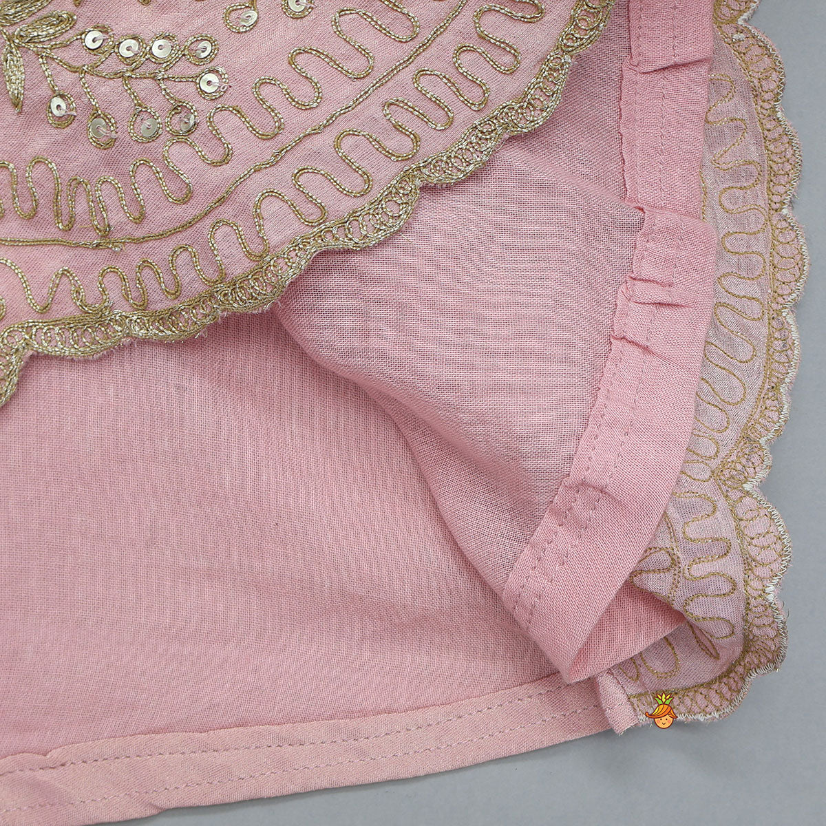 Stunning Shimmery Floral Embroidered Pleat Detailed Top With Shimmery Dhoti And Dupatta