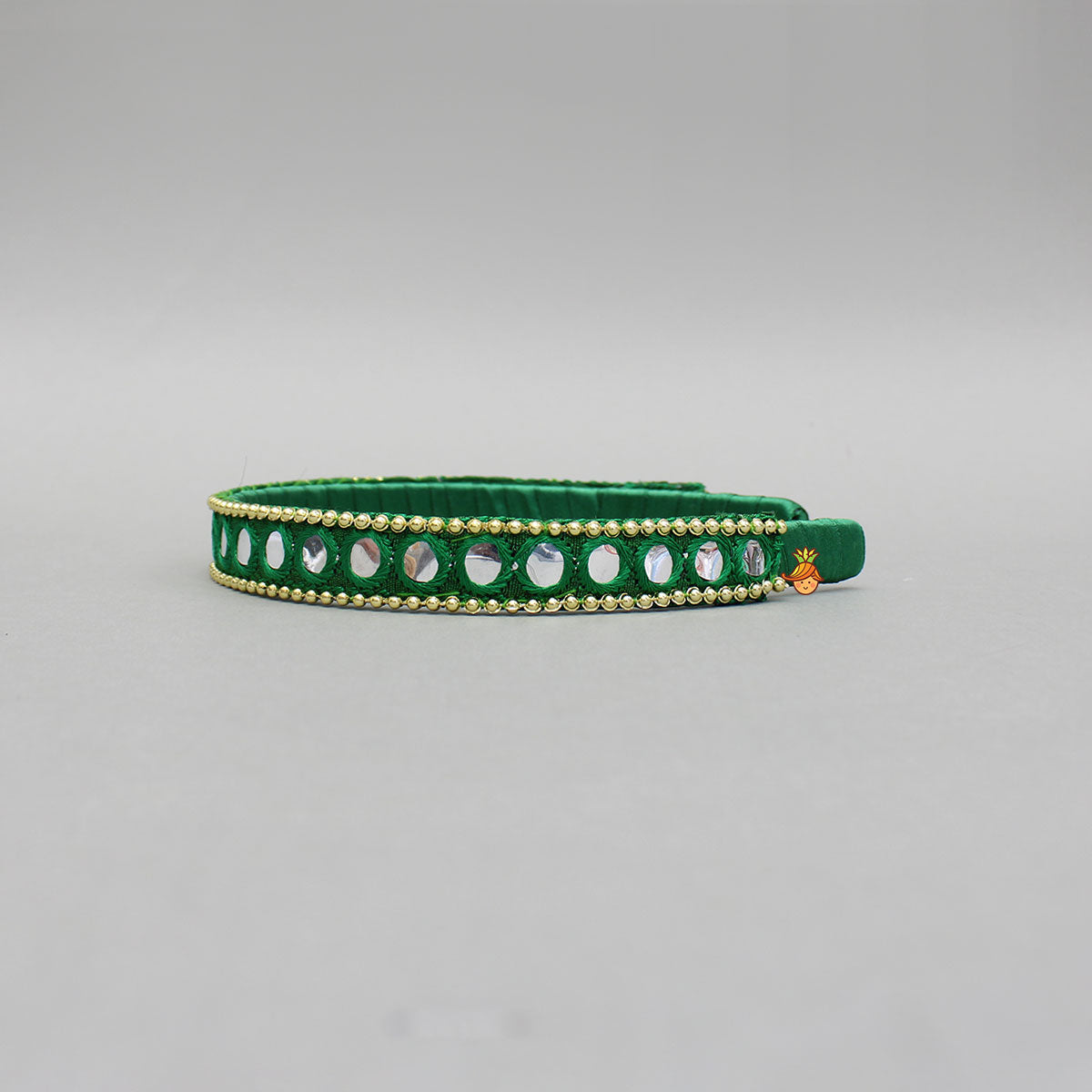 Faux Mirror Work Green Hair Band