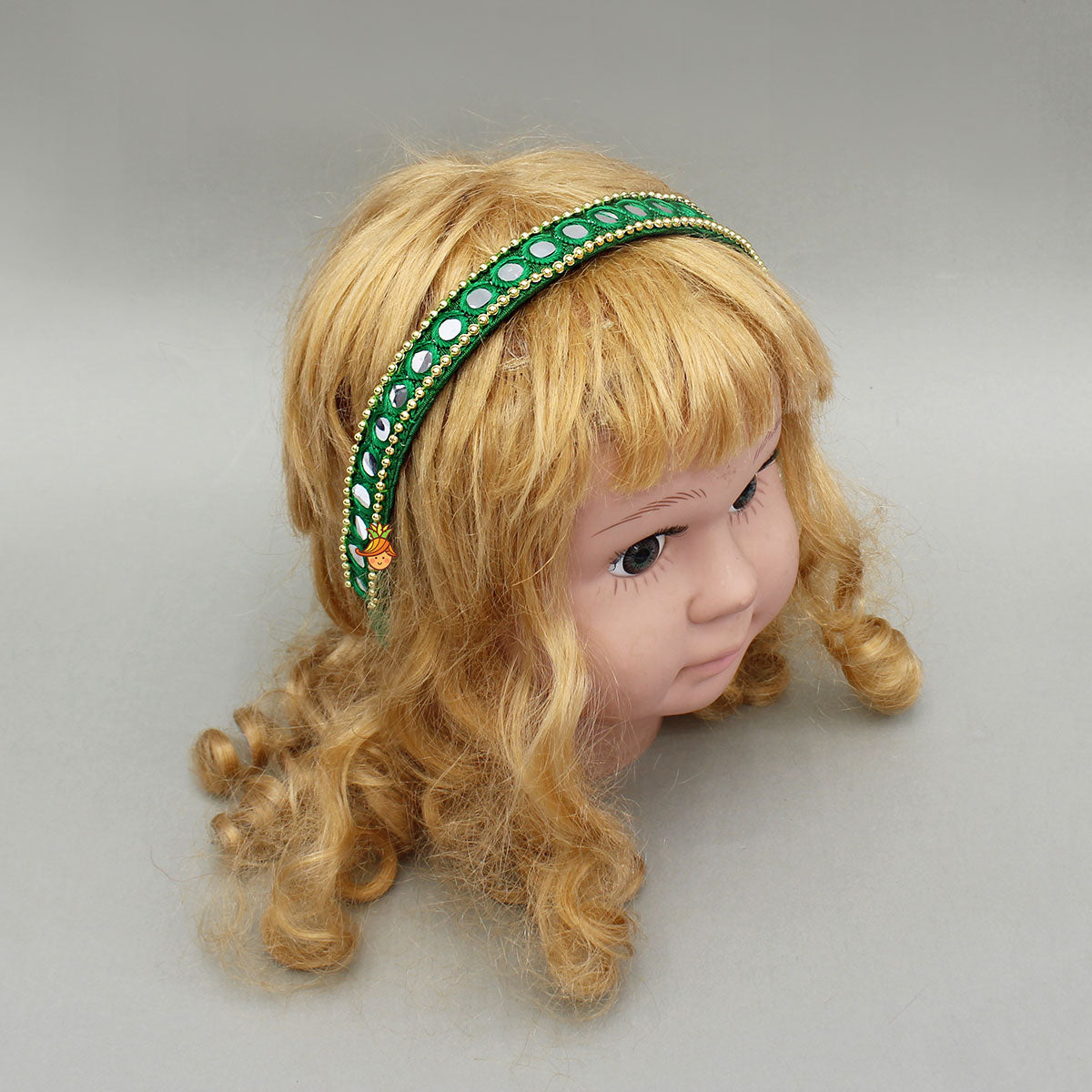 Faux Mirror Work Green Hair Band