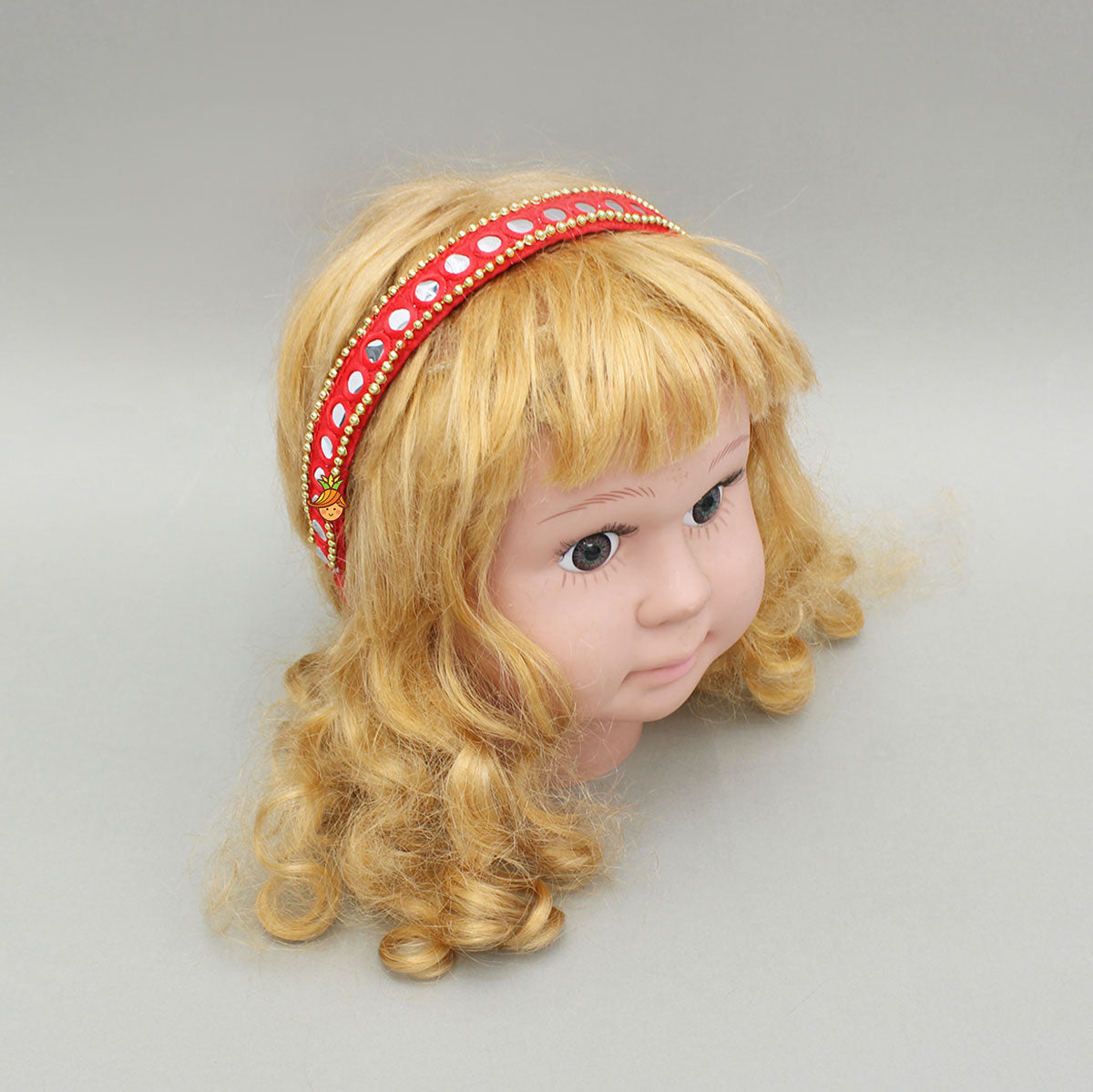 Faux Mirror Work Red Hair Band