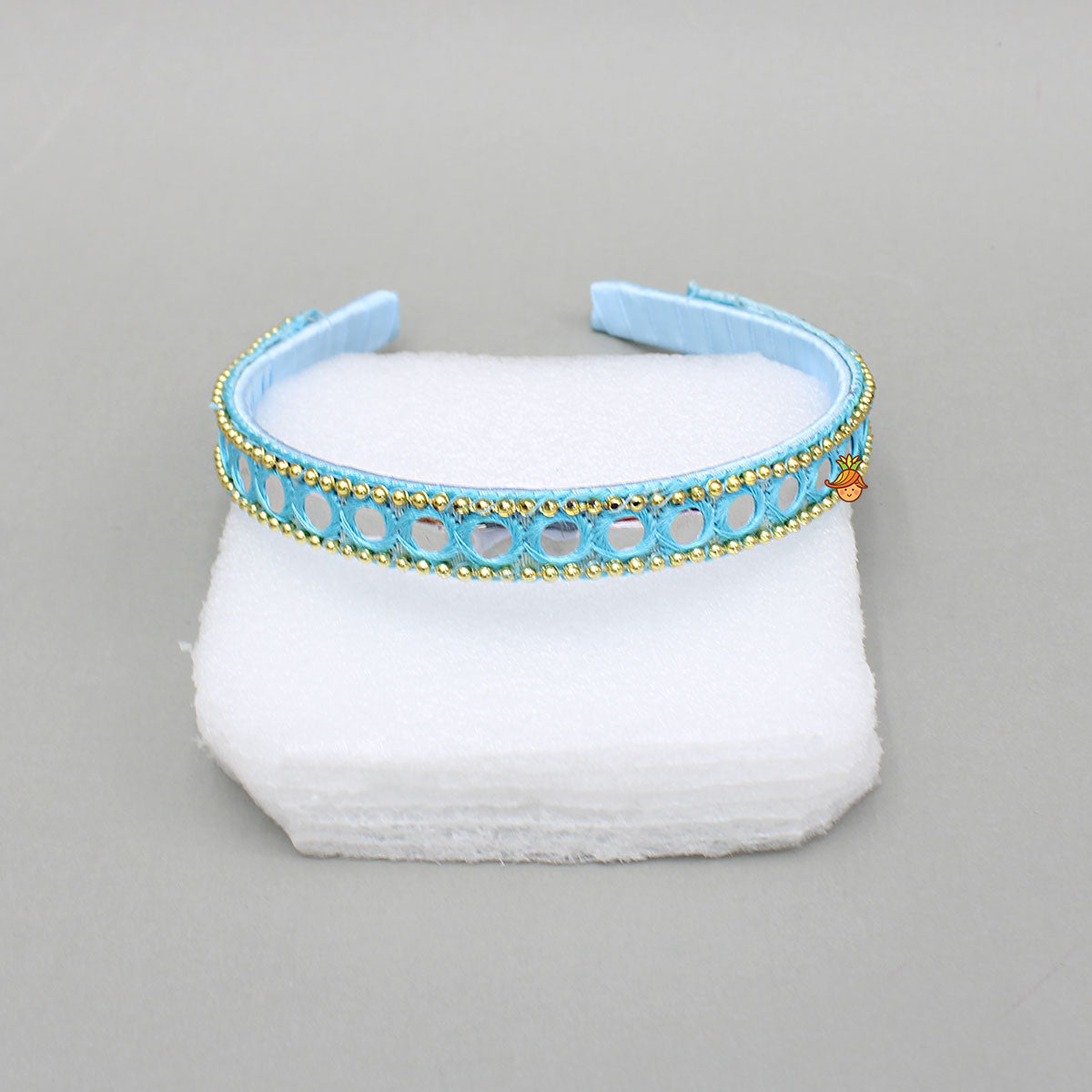 Faux Mirror Work Blue Hair Band