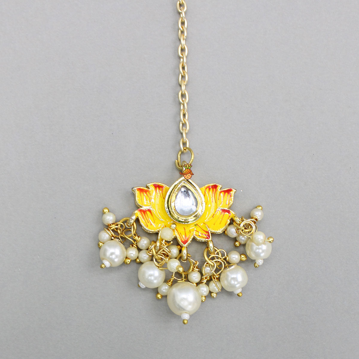 Ethnic Embellished Yellow Floral Maang Tikka