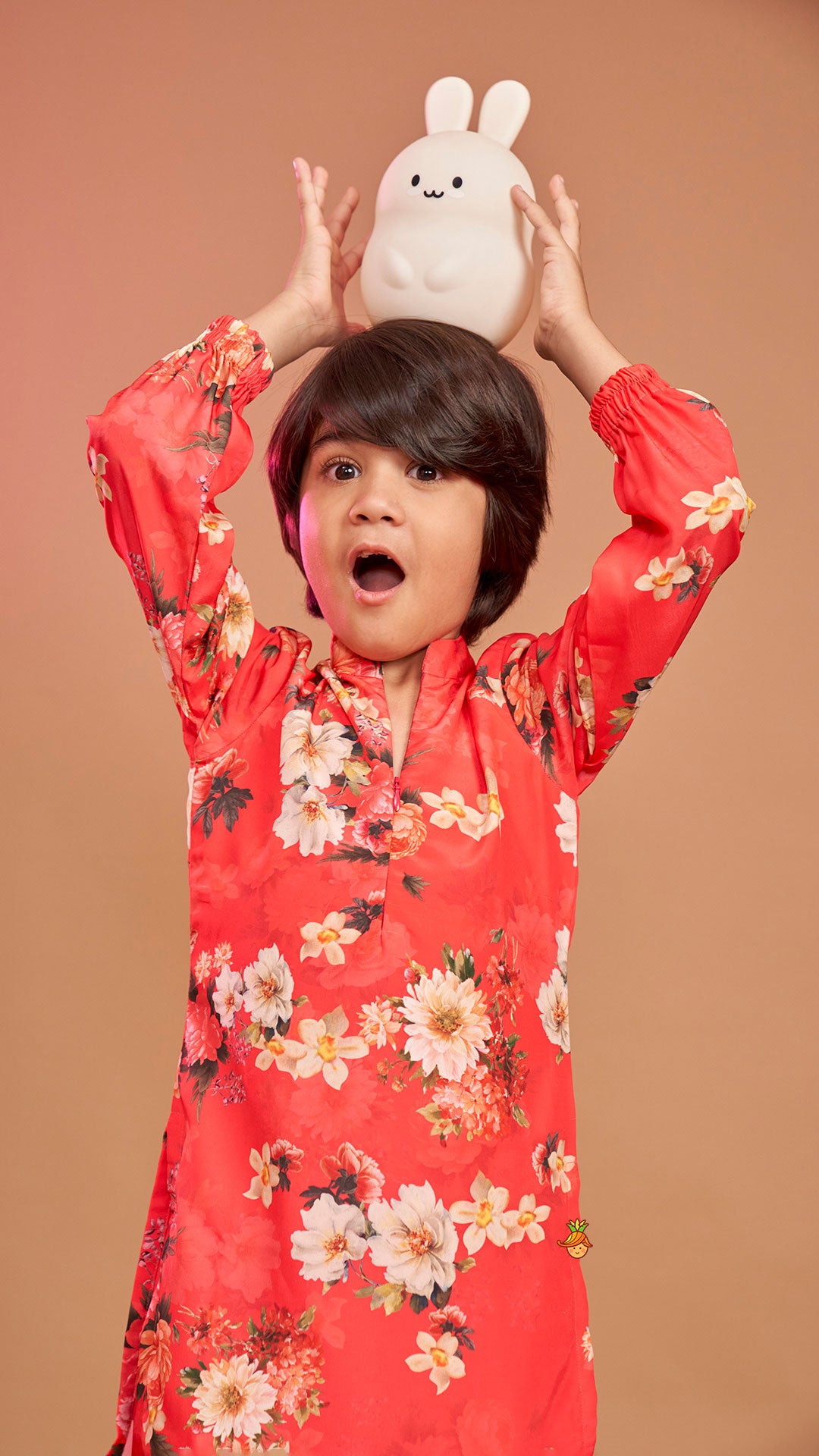 Multicolour Floral Printed Kurta With Jogger Style Pyjama