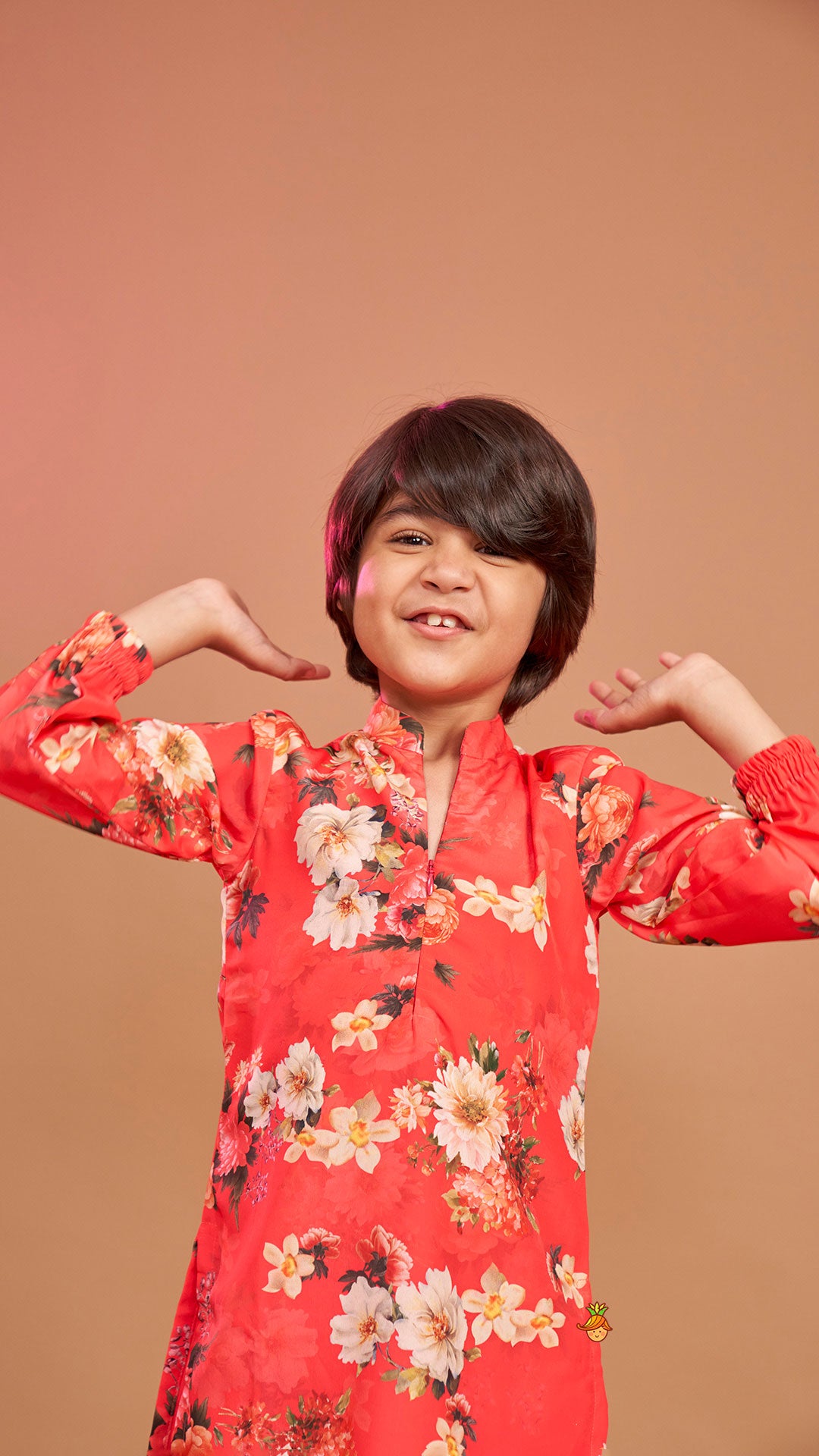 Multicolour Floral Printed Kurta With Jogger Style Pyjama