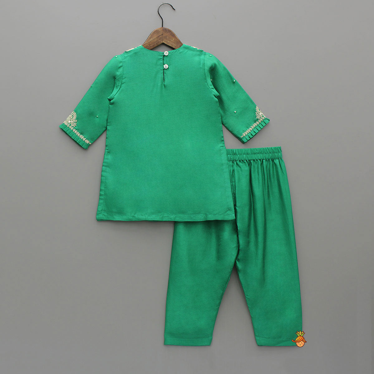 Beautiful Mirror And Thread Embroidered Kurti With Pant