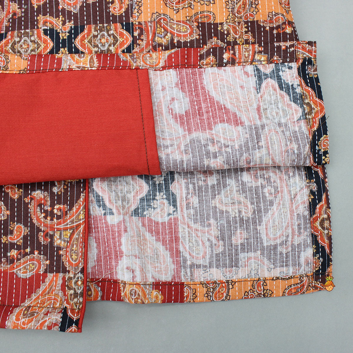Multicolour Printed Asymmetrical Kurta With Pyjama