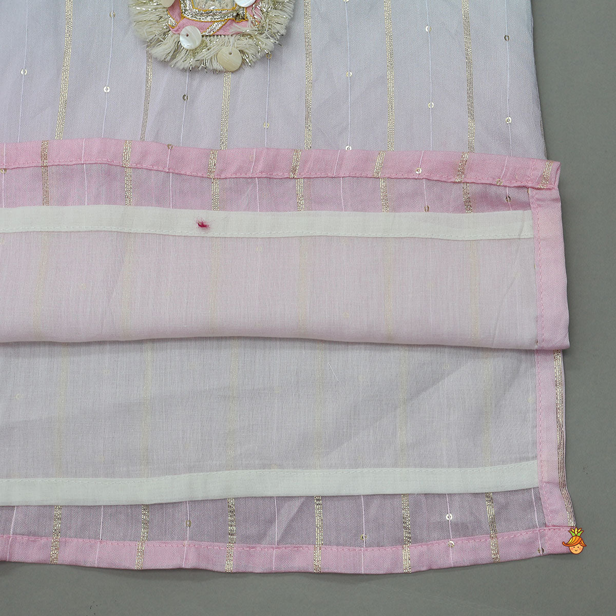 Sequin And Lace Detailed Ombre Kurta With Pyjama