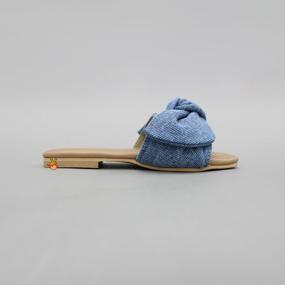 Cute Denim Bow Adorned Flats