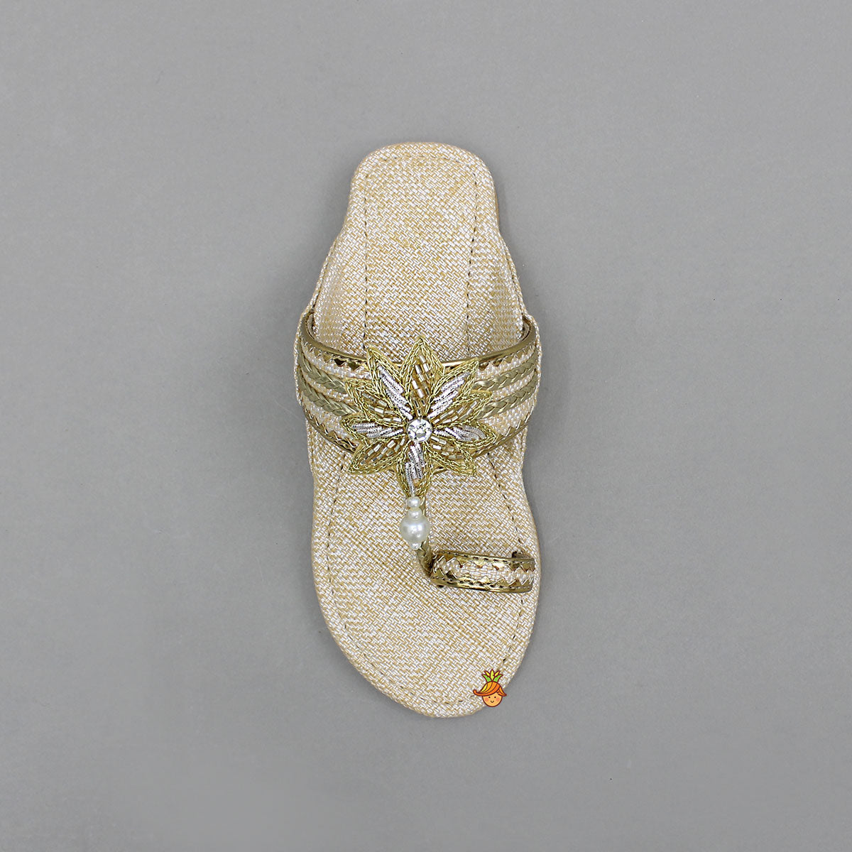 Floral Detailed Embellished Kolhapuri Flats