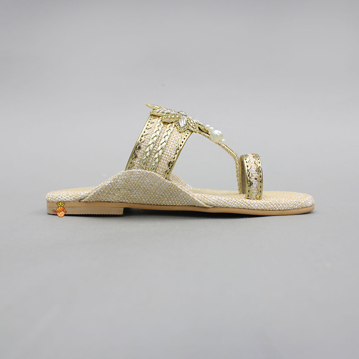 Floral Detailed Embellished Kolhapuri Flats